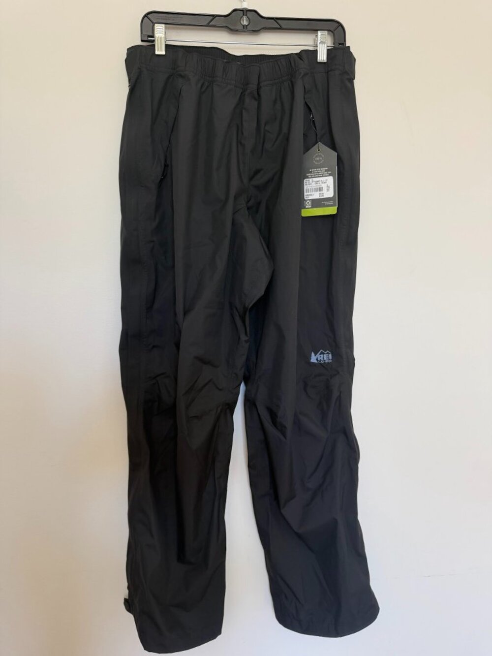 REI Co-op Rainier Full-Zip Rain Pants Waterproof Hiking Black - NWT - XL